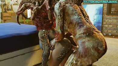 Watch as Jill Valentine battles a grotesque Parasite Zombie, determined to protect herself and her partner in this hentai PORN video