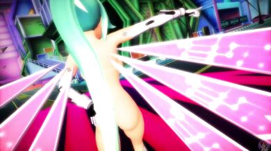 Lustful Lupin in a Green Heart Bikini Makes Love to her Sexy Robot Dolls!