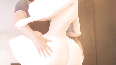 The Little Futanari Enjoys a Big Cock