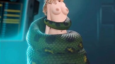 [KINGOCRSH] Snake vores blonde as he pumps his erect cock into her tight ass