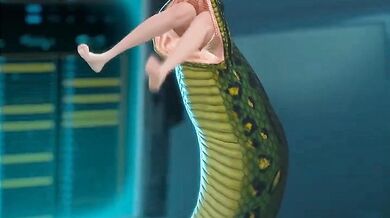 [KINGOCRSH] Snake vores blonde as he pumps his erect cock into her tight ass