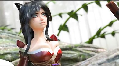 Angry Ahri rides her OC boon in cowgirl style