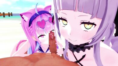 The Mermaid Trio: Shion, Aqua, and the Nympho Squid