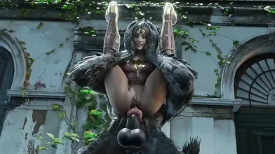 Transformed into a Wolf-Cumming Monster by the Mighty Cock of Superman
