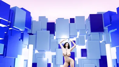 Two Big Breasted MILFs Get DPed by a Muscular Man with a Huge Cock - VAM MMD Shake It