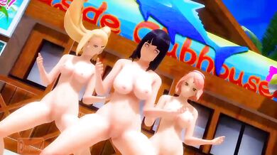 Davstn - Naruto MMD: Hentai Porn with Hinata, Sakura, Ino (Psy - Gentleman)