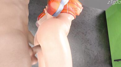 The Seraphim and Tracer find pleasure in the bathroom