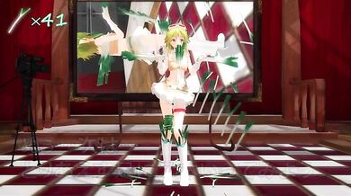 Gumi, the popular virtual Japanese idol, tries to hold and dance with as many leeks as possible in this hentai PORN video