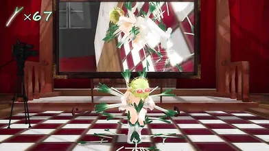 Gumi, the popular virtual Japanese idol, tries to hold and dance with as many leeks as possible in this hentai PORN video