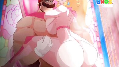 Super Mario gets his cock sucked by Princess Peach while she wears her sexiest biker outfit