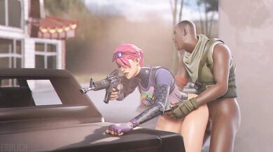 A hot babe takes a break from sucking dick during her sex match, and asks for a Biteful