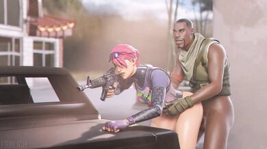 A hot babe takes a break from sucking dick during her sex match, and asks for a Biteful