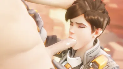 Tracer gets paid for her bet while having hot sex with a white stranger