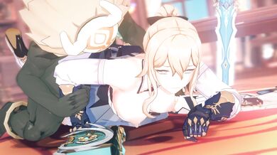 Jean and Xs hot date night ends in a wild threesome with Hilichurl (no sound effects)