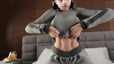 My naked breasts glow bright in the darkened room, illuminating every inch of your skin with my seductive light