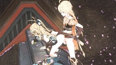 Watch as the two travelers, Kirara and Lyusfyuring, embark on a wild adventure through exotic lands in this hentai PORN video