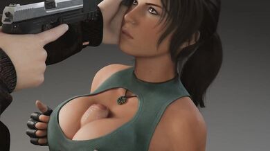 For*ced to Be Naked: Lara Croft Gets Her Boobs Sucked Out