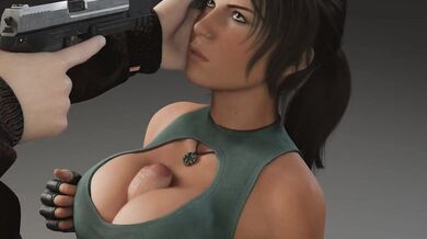 For*ced to Be Naked: Lara Croft Gets Her Boobs Sucked Out