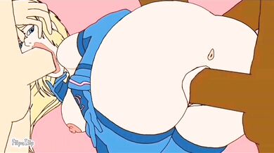 Samus Aran fucked hard by two men, one white and black, in a heated erotic encounter
