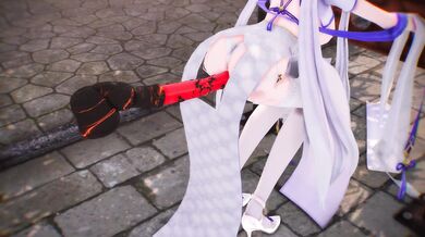 A young woman is ravished by a group of alien creatures in a desolate wasteland