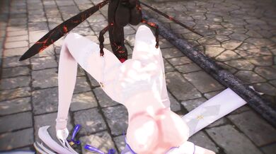 A young woman is ravished by a group of alien creatures in a desolate wasteland