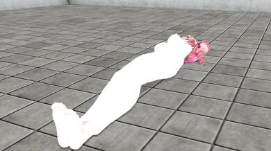 The mummified captured girl is tickled against her will, moaning in agony