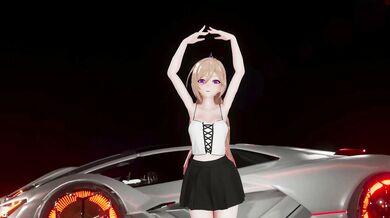 Unleashing the Hentai Nymphomaniac - MMD Dance Front Car 3D Undressing with Purple Eyes and Long Hair while Dancing in Front of a Ponytail!