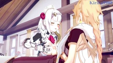 Noelles Slippery Aether Cum Shot with Genshin Impact!