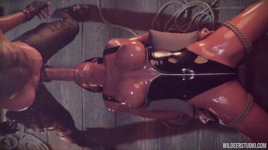 Sexy Lara Croft gets tricked into a sexy Halloween costume vhs