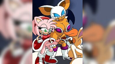 Two beautiful women, Rouge and Amy, explore their sexuality by masturbating in front of a vanilla-flavored ice cream cone