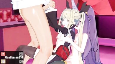 Rewriting Hentai Porn: Rachel Alucard and Izanami from BlazBlue Engage in a Passionate Encounter with the Goddess Hades