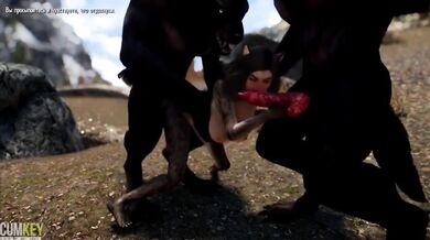 The Elder Scrolls V: Skyrim - One Werewolf is Good, but Two Knots in the Pussy are Even Better