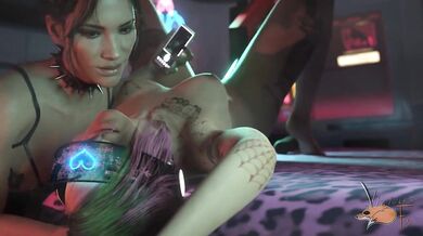 Panty-shortened Judy gets panned in an animated pansexual threesome!