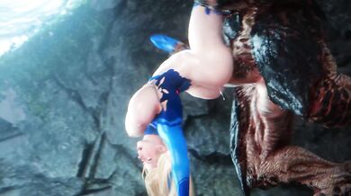 In the Temple of Khnum: The Tentacle Monster Cums Inside Samus Suit, Filling Her with Hot Gooey Ejaculate