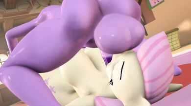 Rewritten: Third Person Perspective: Twilight Sparkle Deepthroats Fluttershy (Steno3D)