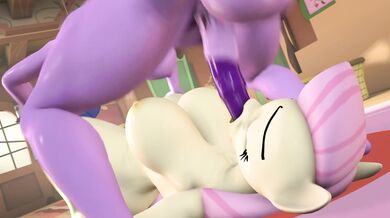 Rewritten: Third Person Perspective: Twilight Sparkle Deepthroats Fluttershy (Steno3D)