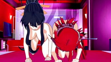 The Three-Way between High School DxDs Rias and Akeno