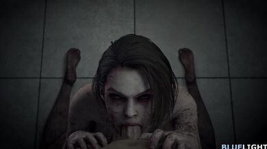 The hottest hentai POV blowjob scene you’ll ever see, featuring Jill Valentine and a zombie with a blue light