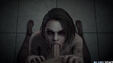 The hottest hentai POV blowjob scene you’ll ever see, featuring Jill Valentine and a zombie with a blue light