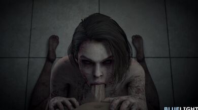 The hottest hentai POV blowjob scene you’ll ever see, featuring Jill Valentine and a zombie with a blue light