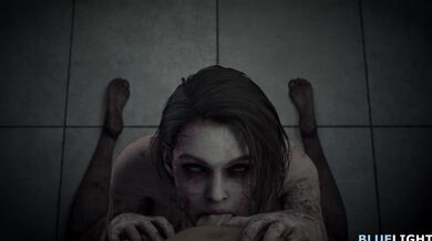 The hottest hentai POV blowjob scene you’ll ever see, featuring Jill Valentine and a zombie with a blue light