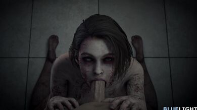 The hottest hentai POV blowjob scene you’ll ever see, featuring Jill Valentine and a zombie with a blue light