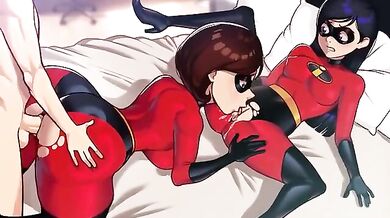 Helen Parr, the superhero wife of Mr Incredible, gets ass fucked by her husband in this first part of a hentai porn video series