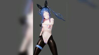 Making Love in the Shower with a Beautiful Blue-Haired Playmate Dancer - A Hentai Fantasy Come True!