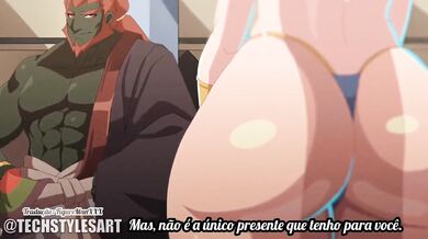 O Link e Zelda se divertindo juntos com Ganon no tempo parcial