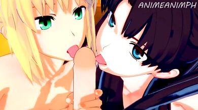 Fate/Stay Night: Saber and Rin Tohsakas Fateful Encounter