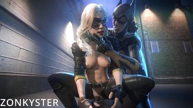 Black Canary and Batgirl question a captured perp for intel [Zonkyster]