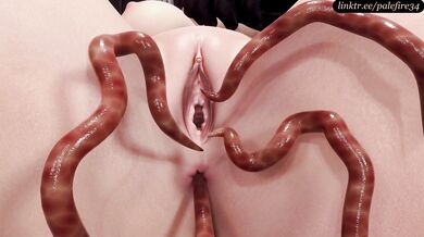 4 Tentacles Spreading to Claim 2 Blowjobs