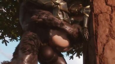 Horny Elf-shifter gets ravaged by a randy werewolf in Rekin3Ds newest porno!