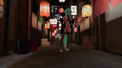 Busty Wolf Girl Pleasures Herself in a Dark Alleyway